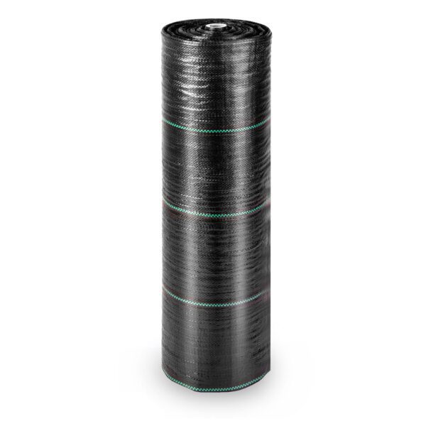 Sodo agrotekstilė 1,6 m x 100 m 90 g/m2 + 100 „Plonos“ smeigtukų - juoda