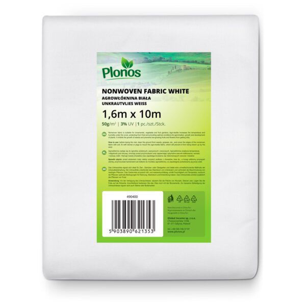 „Plonos“ agrotekstilės danga 1000 cm x 160 cm – balta