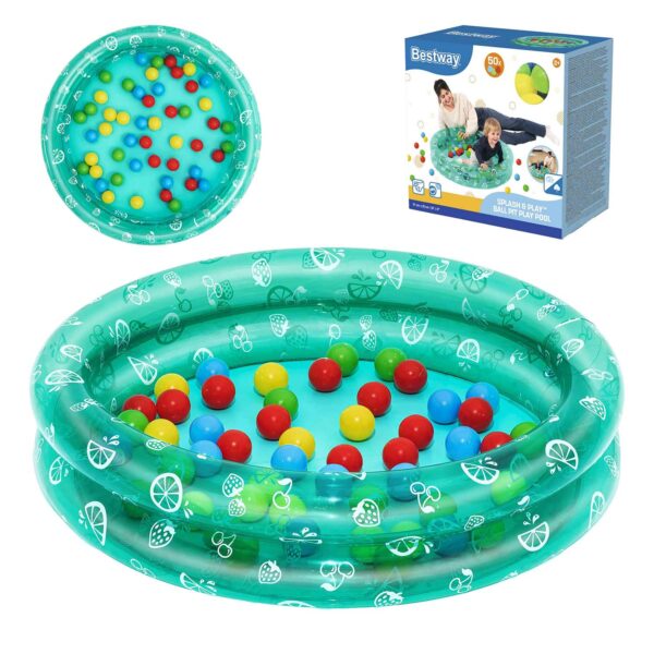 Pripučiamas baseinas vaikams su kamuoliukais 91x20cm Bestway 51141
