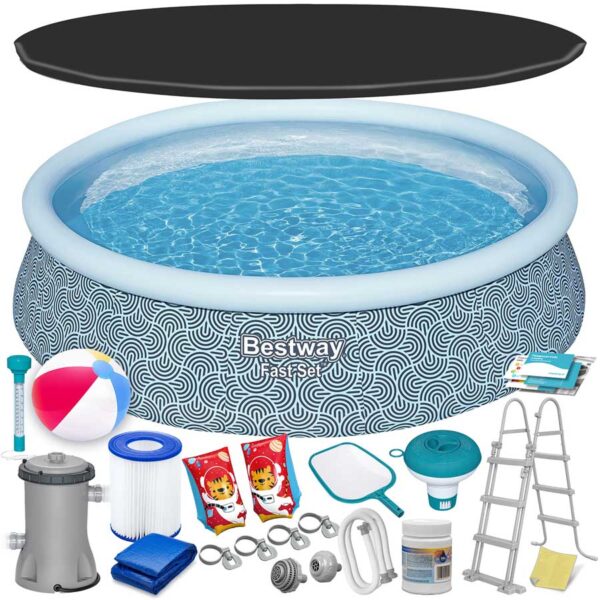 Basen ogrodowy rozporowy 457 x 107 cm 18w1 Bestway 57372 Sodo išplėtimo baseinas 457 x 107 cm 18 viename „Bestway 57372“