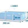 Karkasinis sodo baseinas 260 x 160 x 65 cm 2 viename INTEX 28271