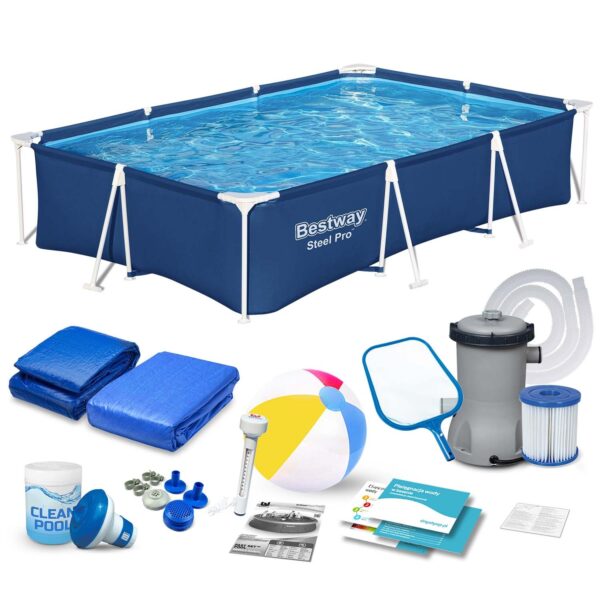 Basen ogrodowy stelażowy 300 x 201 x 66 cm 16w1 Bestway 56404N Karkasinis sodo baseinas 300 x 201 x 66 cm, 16 viename, „Bestway 56404N“