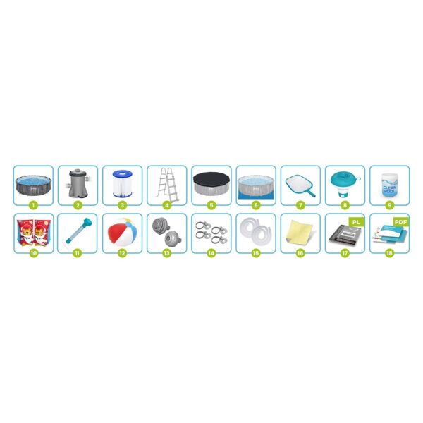 Karkasinis sodo baseinas 366 x 100 cm 18 viename „Bestway 5614X“