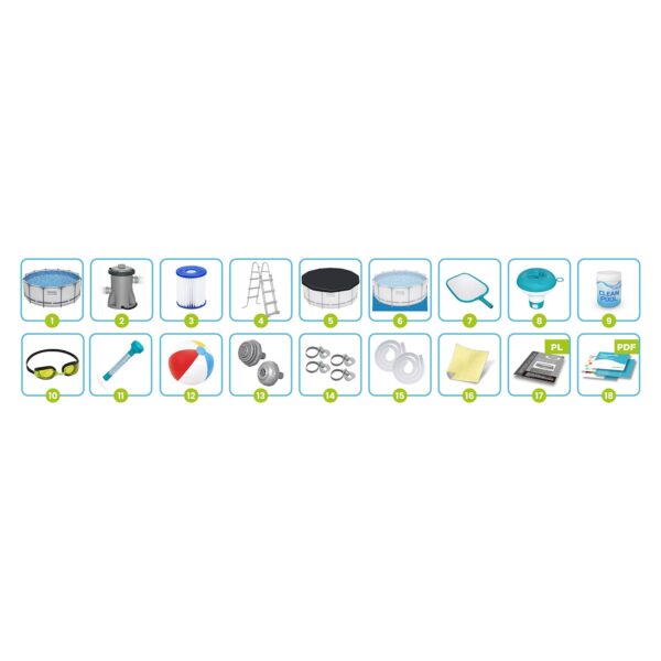 Karkasinis sodo baseinas 366 x 122 cm 18 viename „Bestway 56420“