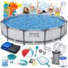 Basen ogrodowy stelażowy 366 x 76 cm 16w1 Bestway 56416 + maszynka do baniek GRATIS Karkasinis sodo baseinas 366 x 76 cm 16 viename „Bestway 56416“ + burbulų aparatas NEMOKAMAI