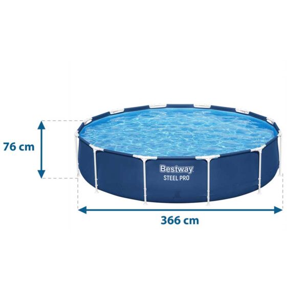 Karkasinis sodo baseinas 366 x 76 cm 16 viename „Bestway 56681“