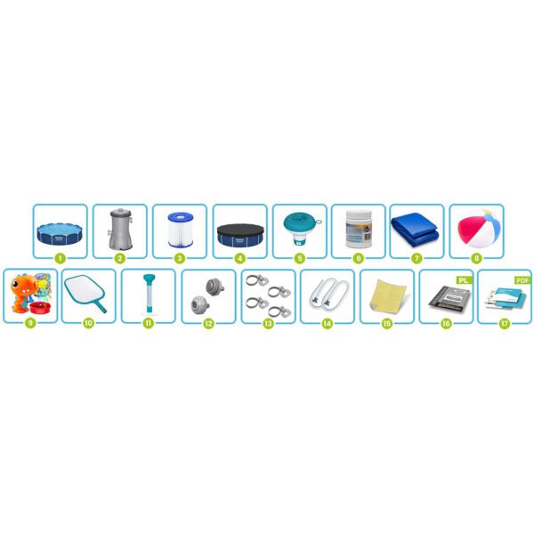 Karkasinis sodo baseinas 366 x 76 cm 16 viename „Bestway 56681“