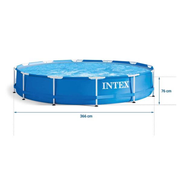 Karkasinis sodo baseinas 366 x 76 cm 16 viename INTEX 28212 + burbulų aparatas NEMOKAMAI