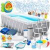 Basen ogrodowy stelażowy 400 x 200 x 100 cm 17w1 INTEX 26788 + maszynka do baniek GRATIS Karkasinis sodo baseinas 400 x 200 x 100 cm 17 viename INTEX 26788 + burbulų aparatas NEMOKAMAI