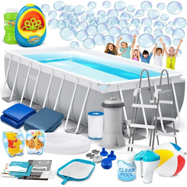 Basen ogrodowy stelażowy 400 x 200 x 100 cm 17w1 INTEX 26788 + maszynka do baniek GRATIS Karkasinis sodo baseinas 400 x 200 x 100 cm 17 viename INTEX 26788 + burbulų aparatas NEMOKAMAI