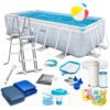 Basen ogrodowy stelażowy 400 x 200 x 100 cm zestaw 18w1 INTEX 26780 Karkasinis sodo baseinas 400 x 200 x 100 cm 18 viename komplektas INTEX 26780