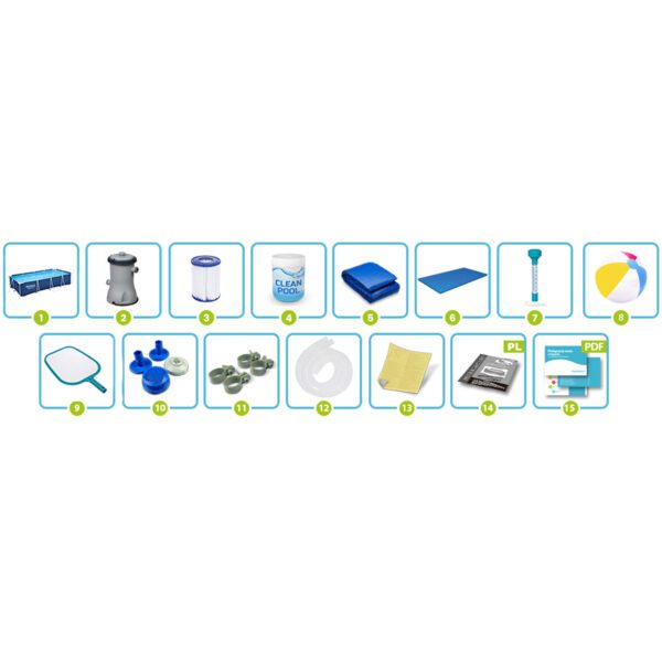 Karkasinis sodo baseinas 400 x 211 x 81 cm 15 viename Bestway 56405N