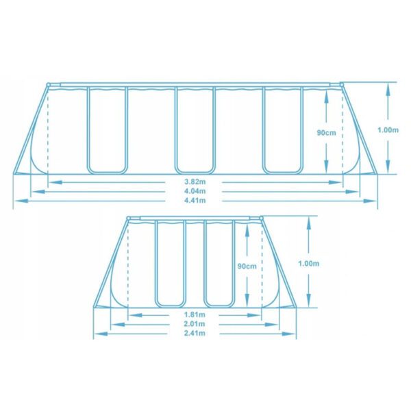 Karkasinis sodo baseinas 404 x 201 x 100 cm 18 viename „Bestway 56441“