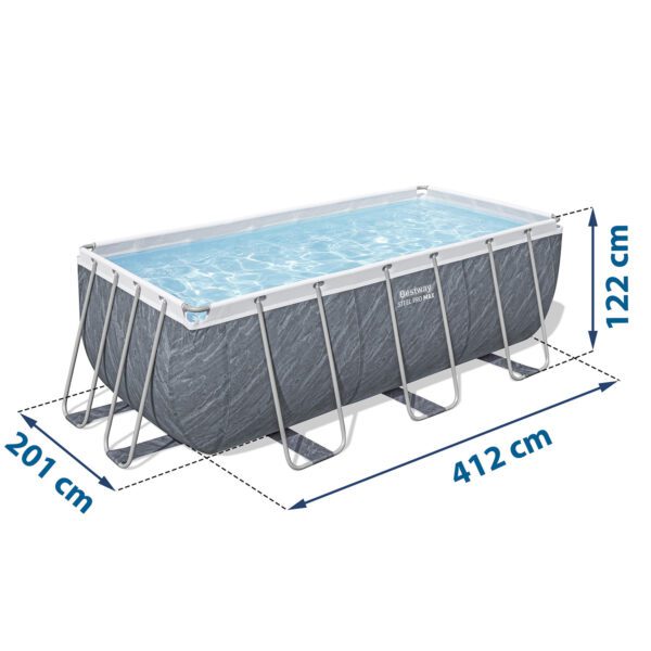 Karkasinis sodo baseinas 412 x 201 x 122 cm 17 viename „Bestway 56722“