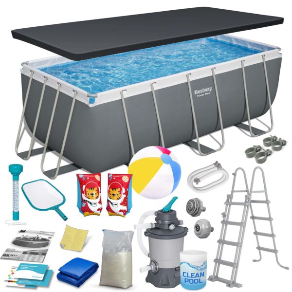 Basen ogrodowy stelażowy 412x201x122 cm 17w1 Bestway 56457N Karkasinis sodo baseinas 412x201x122 cm 17in1 Bestway 56457N