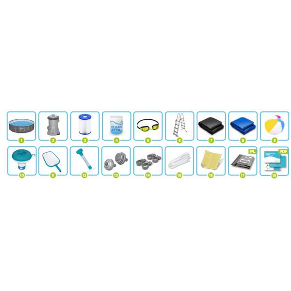 Karkasinis sodo baseinas 427 x 107 cm 17 viename „Bestway 5614Z“