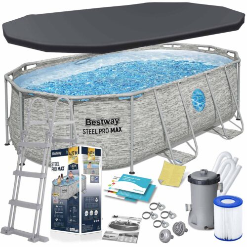 Basen ogrodowy stelażowy 427 x 250 x 100 cm 12w1 Bestway 56714N Karkasinis sodo baseinas 427 x 250 x 100 cm 12 viename „Bestway 56714N“