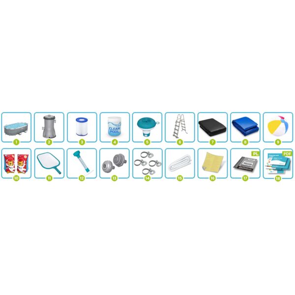 Karkasinis sodo baseinas 427 x 250 x 100 cm 18 viename „Bestway 56620“