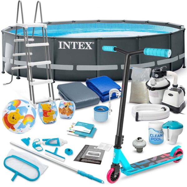 Karkasinis sodo baseinas 488 x 122 cm 20 viename INTEX 26326 + NEMOKAMAS paspirtukas