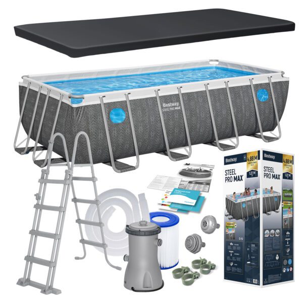 Karkasinis sodo baseinas 488 x 244 x 122 cm 10 viename „Bestway 561MB“