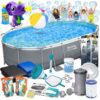 Basen ogrodowy stelażowy 488 x 305 x 107 cm 18w1 Bestway 56448 + maszynka do baniek GRATIS Karkasinis sodo baseinas 488 x 305 x 107 cm 18 viename „Bestway 56448“ + burbulų aparatas NEMOKAMAI