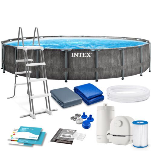 Basen ogrodowy stelażowy 549 x 122 cm 12w1 INTEX 26744 Karkasinis sodo baseinas 549 x 122 cm 12 viename INTEX 26744
