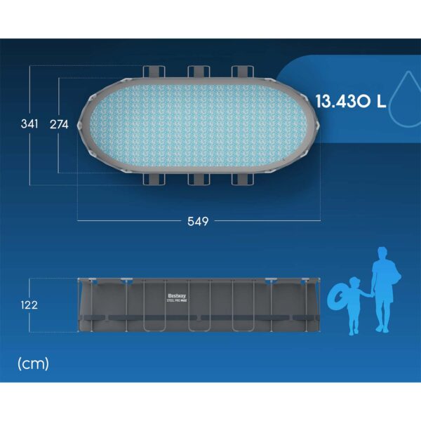Karkasinis sodo baseinas 549 x 274 x 122 cm, 12 viename, „Bestway 56710“
