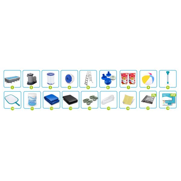 Karkasinis sodo baseinas 549 x 274 x 122 cm, 17 viename, „Bestway 56465“