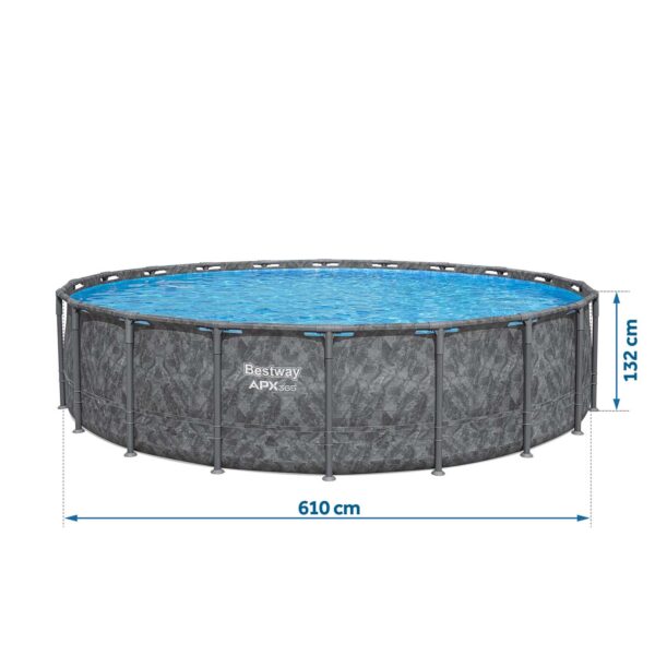 Karkasinis sodo baseinas 610 x 132 cm, 11 viename, „Bestway 561KE“