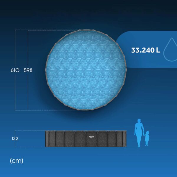 Karkasinis sodo baseinas 610 x 132 cm, 11 viename, „Bestway 561KE“