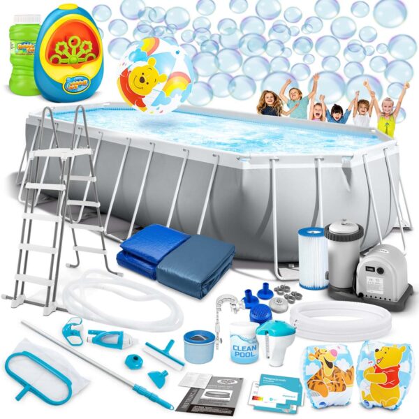 Karkasinis sodo baseinas 610 x 305 x 122 cm 21 viename INTEX 26798 + burbulų aparatas NEMOKAMAI