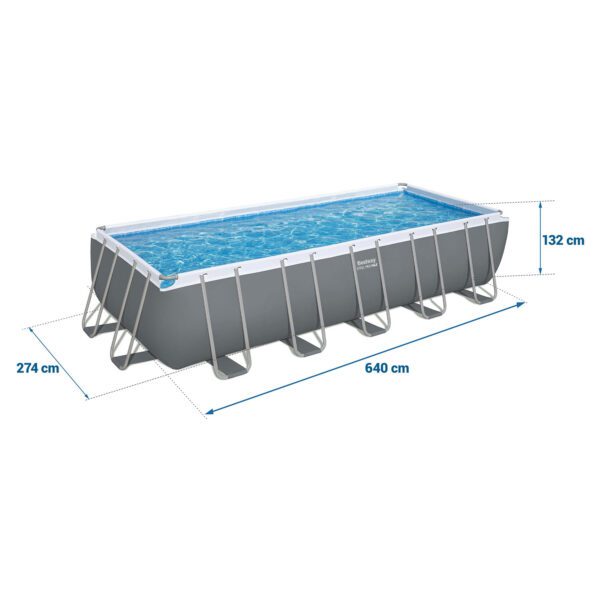 Karkasinis sodo baseinas 640 x 274 x 132 cm 11 viename „Bestway 5612B“