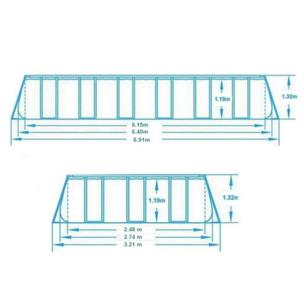 Karkasinis sodo baseinas 640 x 274 x 132 cm 12 viename „Bestway 5612B“