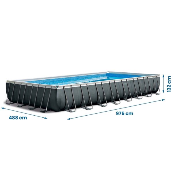 Karkasinis sodo baseinas 975 x 488 x 132 cm 22 viename INTEX 26378 + NEMOKAMAS paspirtukas