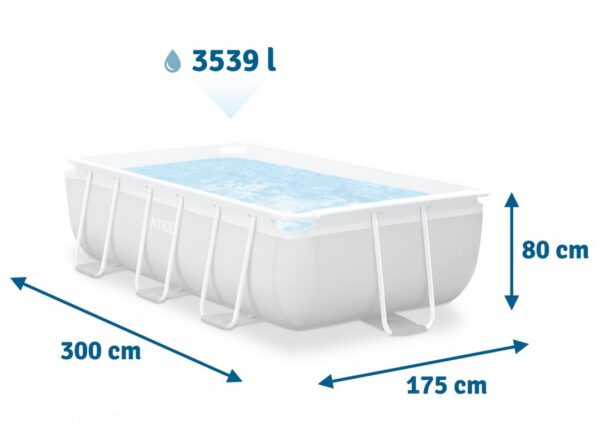 Prizminis rėminis sodo baseinas 300 x 175 x 80 cm 18 viename INTEX 26784