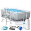 Prizminis rėminis sodo baseinas 300 x 175 x 80 cm 4 viename INTEX 26784