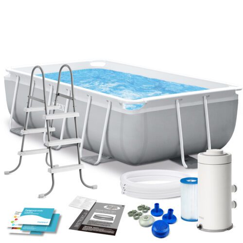 Prizminis rėminis sodo baseinas 300 x 175 x 80 cm 4 viename INTEX 26784