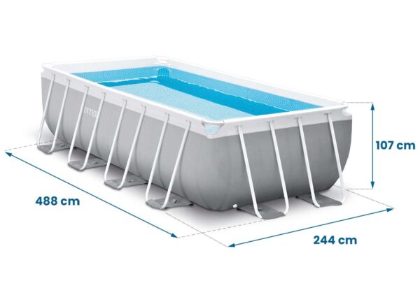 Prizminio rėmo sodo baseinas 488 x 244 x 107 cm 18 in 1 INTEX 26792
