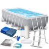 Prizminis rėminis sodo baseinas 488 x 244 x 107 cm 6 viename INTEX 26792