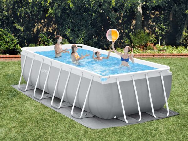 Prizminis rėminis sodo baseinas 488 x 244 x 107 cm 6 viename INTEX 26792