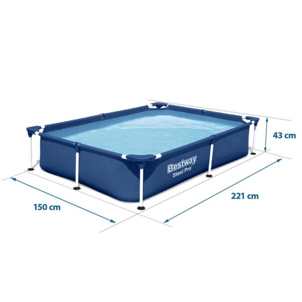 Stačiakampis karkasinis baseinas 221x150x43 cm 16 viename Bestway 56401N