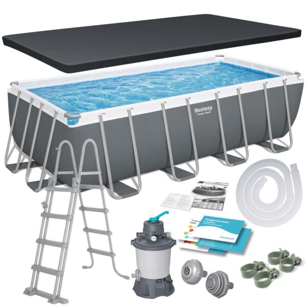 Basen stelażowy ogrodowy 488 x 244 x 122 cm 11w1 Bestway 56671N Karkasinis sodo baseinas 488 x 244 x 122 cm 11 viename Bestway 56671N