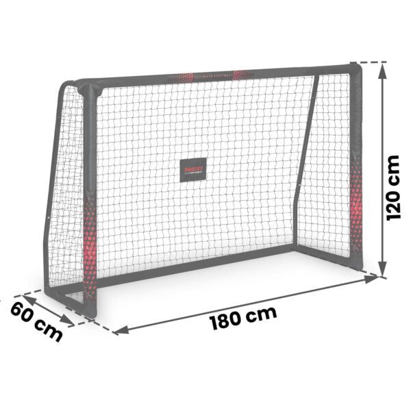 Futbolo vartai 180 x 120 x 60 cm NS-463 juodi ir raudoni