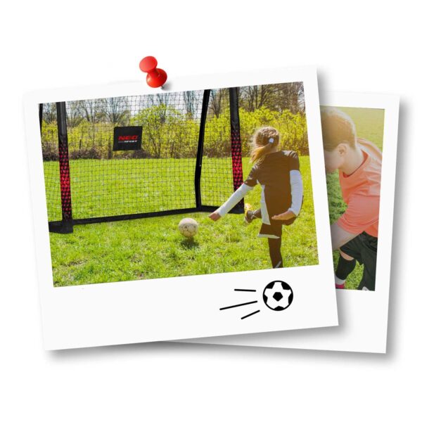 Futbolo vartai 180 x 120 x 60 cm NS-463 juodi ir raudoni