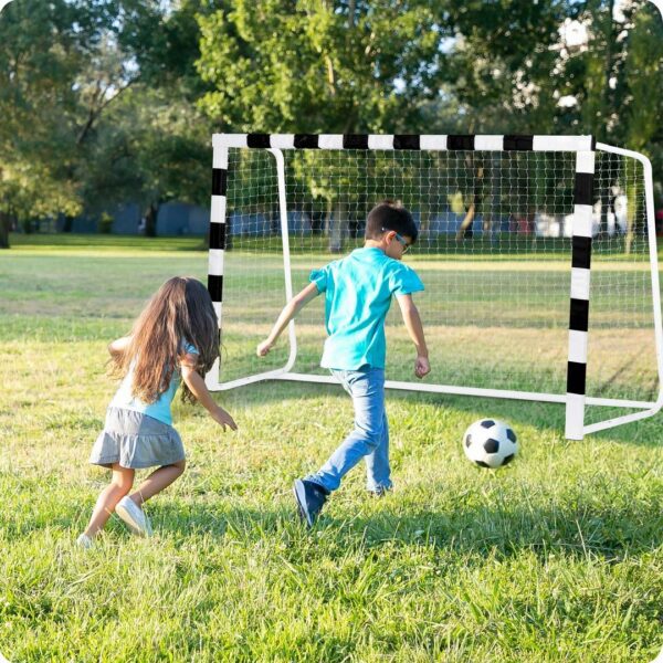 Futbolo vartai 180 x 120 x 60 cm NS-464 juodi ir balti