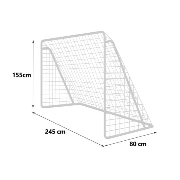 Futbolo vartai 245 x 155 x 80 cm + taikinio kilimėlis