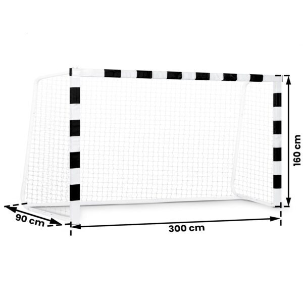 Futbolo vartai 300 x 160 x 90 cm NS-460 juodi ir balti
