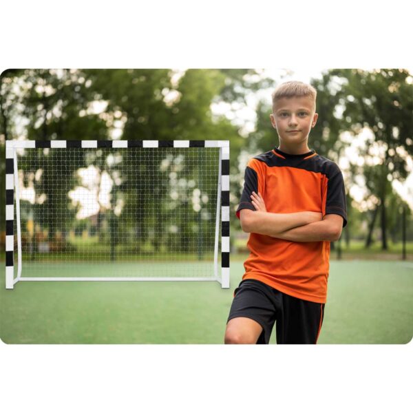 Futbolo vartai 300 x 200 x 120 cm NS-465 juodi ir balti