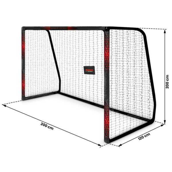 Futbolo vartai 300 x 200 x 120 cm NS-473 juodi ir raudoni