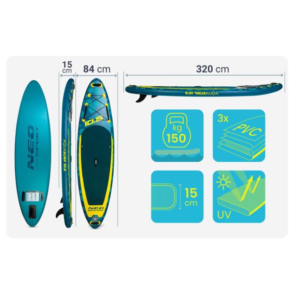 Aquasurf SUP lenta 320 x 84 x 15 cm Neo-Sport 170213